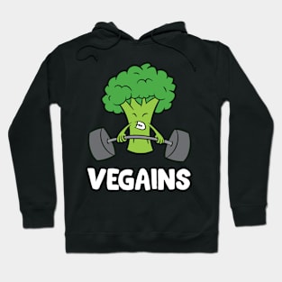 Weightlifting Broccoli Vegains Funny Broccoli Hoodie